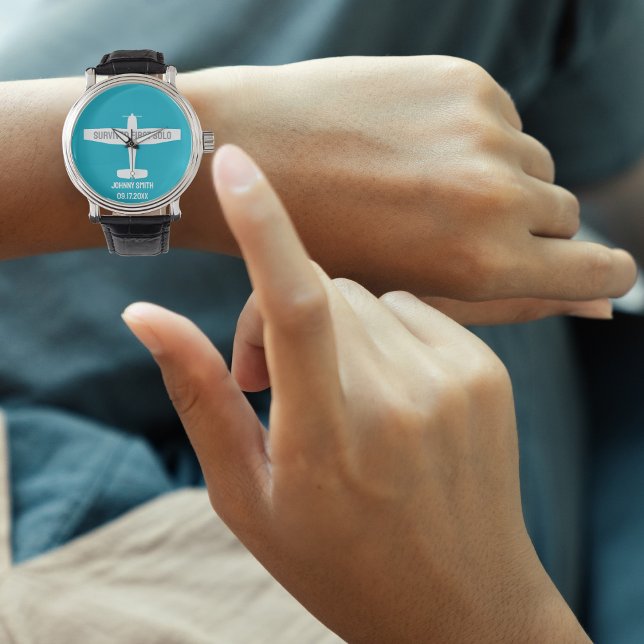 Student Pilot First Solo Aeroplane Funny Aviation Watch (Creator Uploaded)