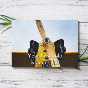 Student Pilot First Solo Aeroplane Funny Congrats Card