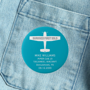 Student Pilot First Solo Aeroplane Funny Custom 6 Cm Round Badge