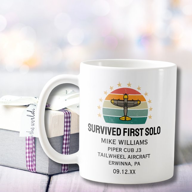 Student Pilot First Solo Aeroplane Personalised Coffee Mug (Creator Uploaded)