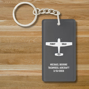 Student Pilot First Solo Aeroplane Photo Custom Key Ring