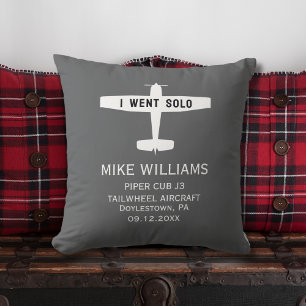 Student Pilot First Solo Aeroplane Simple Custom Cushion