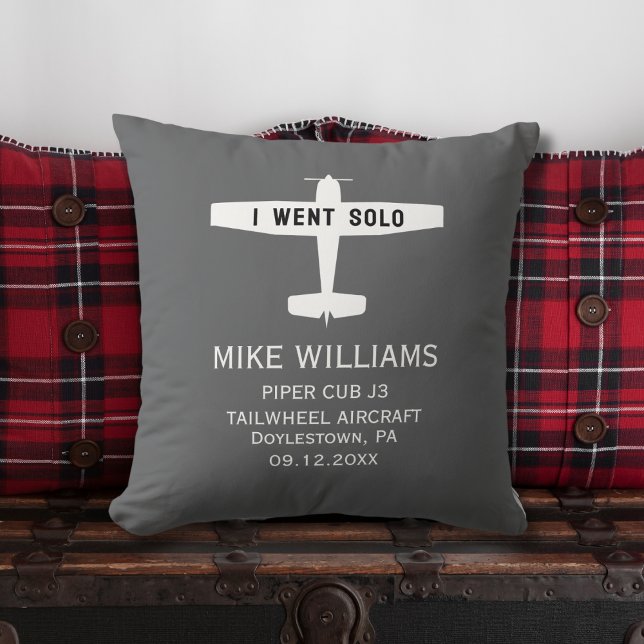 Student Pilot First Solo Aeroplane Simple Custom Cushion (Creator Uploaded)