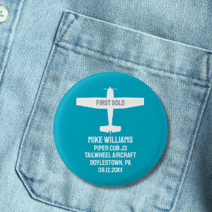 Student Pilot First Solo Airplane Aviation Custom 3 Cm Round Badge