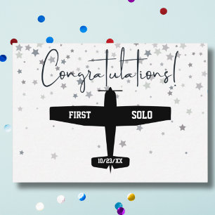 Student Pilot First Solo Airplane Congratulations Card