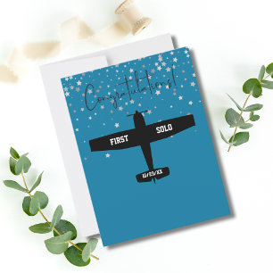 Student Pilot First Solo Airplane Congratulations Postcard