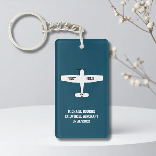 Student Pilot First Solo Airplane Photo Custom Key Ring