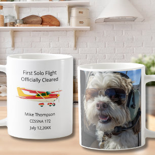 Student Pilot First Solo Cessna Photo Personalized Coffee Mug