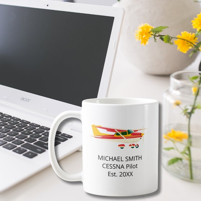 Student Pilot First Solo Cessna Photo Personalized Coffee Mug (Creator Uploaded)