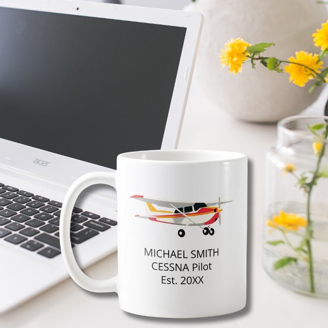 Student Pilot First Solo Cessna Photo Personalized Coffee Mug (Creator Uploaded)