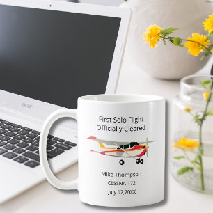 Student Pilot First Solo Cessna Photo Personalized Coffee Mug