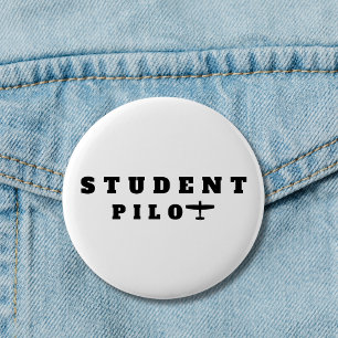 Student Pilot Simple Aeroplane Aviation custom  6 Cm Round Badge