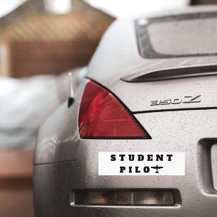 Student Pilot Simple Aeroplane Aviation custom Bumper Sticker
