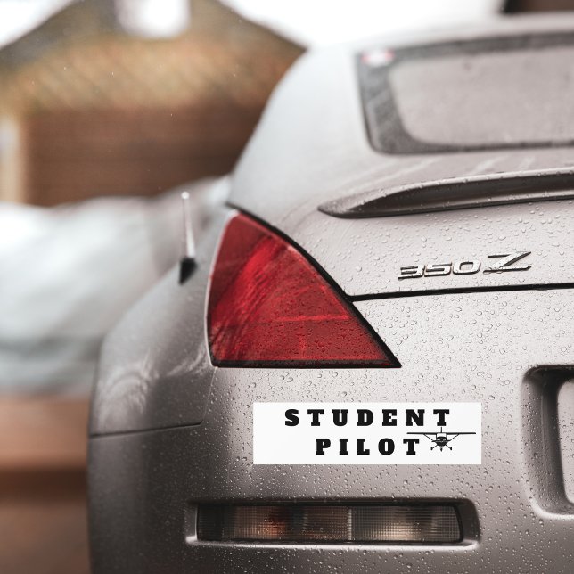 Student Pilot Simple Aeroplane Aviation custom  Bumper Sticker (Creator Uploaded)