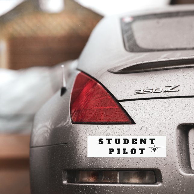 Student Pilot Simple Aeroplane Aviation custom  Bumper Sticker (Creator Uploaded)
