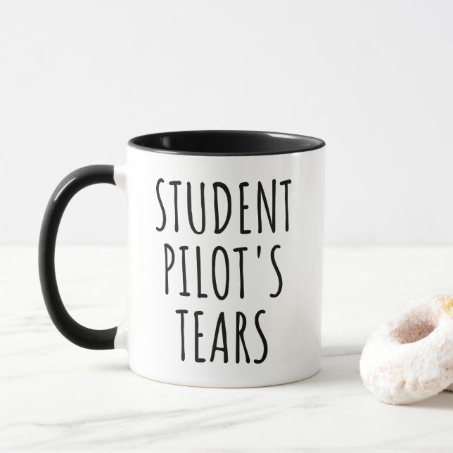 Student Pilots Tears Funny Aviation Humor Mug (With Donut)