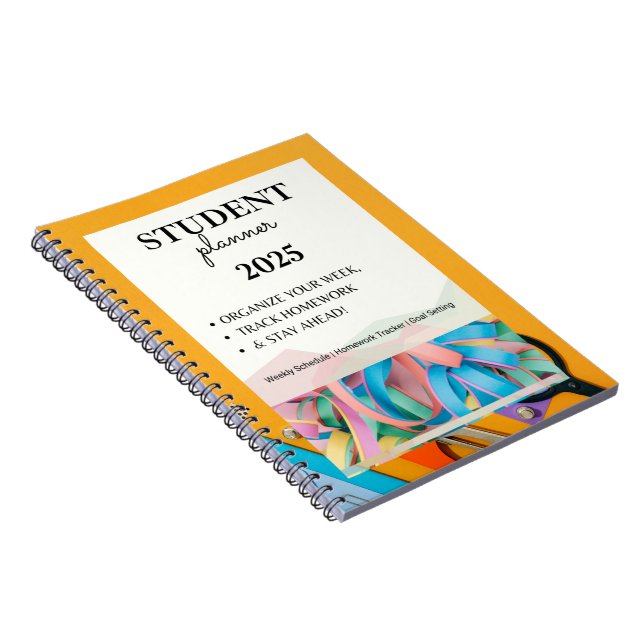 Student Planner 2025 | Weekly Schedule, Homework T Notebook (Right Side)