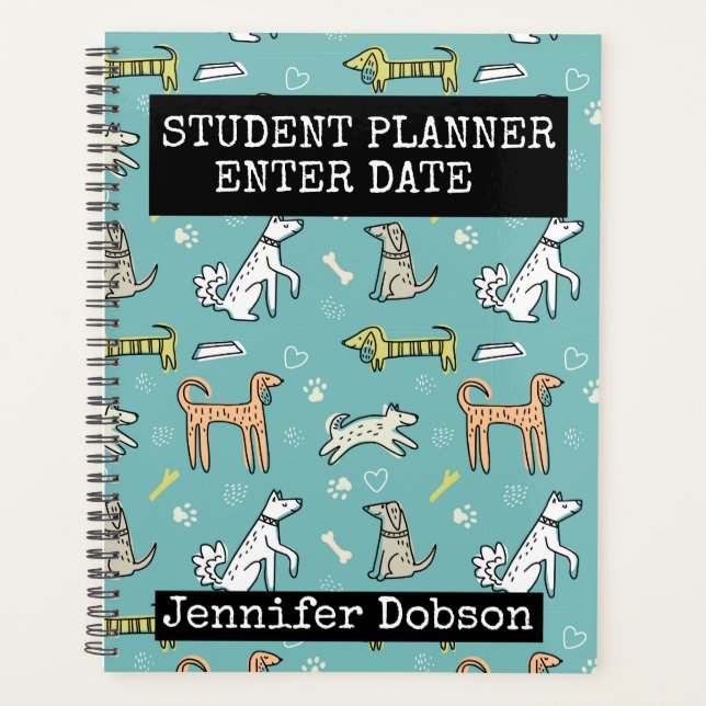 Student Planner with animated cartoon dogs  (Front)