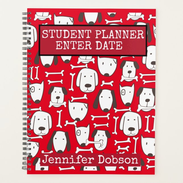 Student Planner with colourful cartoon dogs (Front)