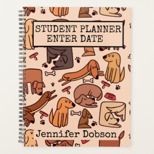 Student Planner with colourful cartoon dogs