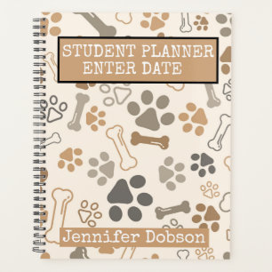 Student Planner with dog bones & paws