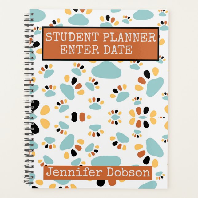 Student Planner with dog paw background (Front)