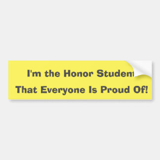 Student Proud Parent Honor Student Bumper Sticker