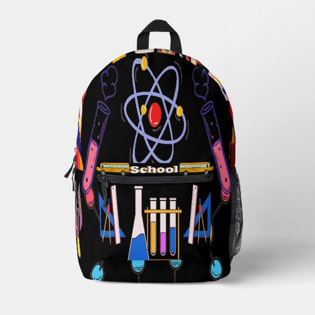 Student School Bag Featuring Geometry Elements  (Front)