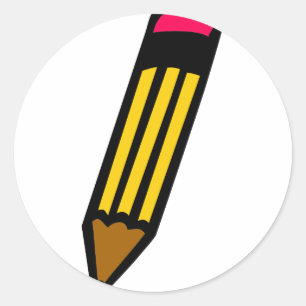 student school pencil classic round sticker