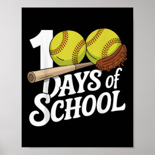 Student School Teacher Kids 100 Days Of School Bas Poster