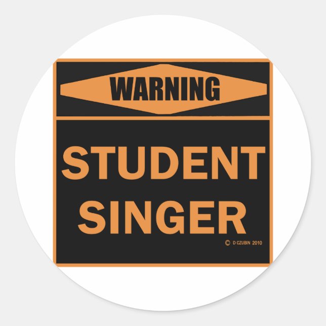 Student Singer Classic Round Sticker (Front)