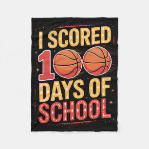 Student Sketll I Scored 100 Days Of School  Fleece Blanket