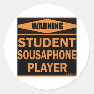 Student Sousaphone Player Classic Round Sticker