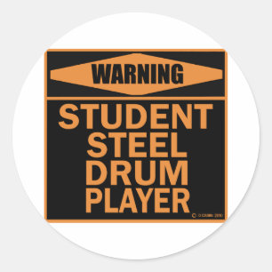 Student Steel Drum Player Classic Round Sticker