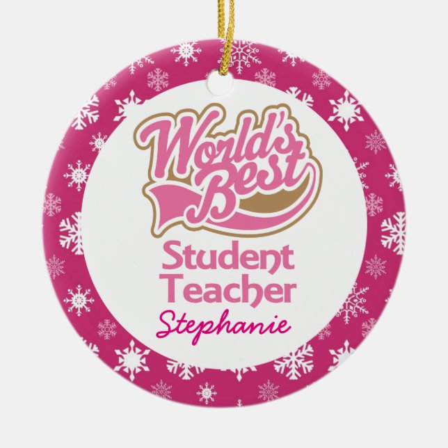 Student Teacher Personalised gift Ornament (Front)