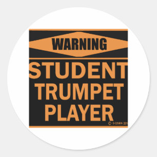 Student Trumpet Player Classic Round Sticker