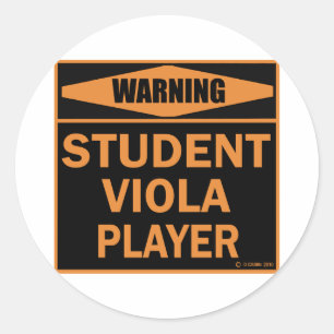 Student Viola Player Classic Round Sticker