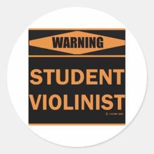 Student Violinist Classic Round Sticker