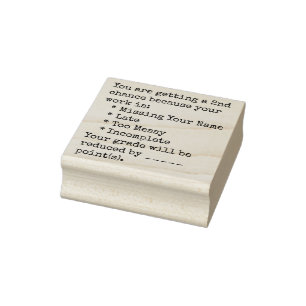 Student Work Second Chance Rubber Stamp