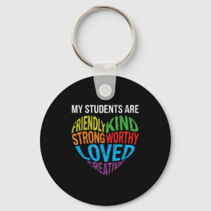 Students are kind strong heart autism awareness key ring