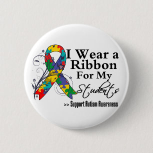 Students - Autism Ribbon 6 Cm Round Badge