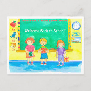 Students Classroom Welcome Back To School Postcard
