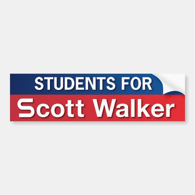 Students for Scott Walker Bumper Sticker (Front)