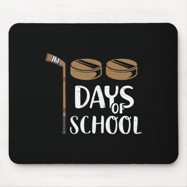 Students Fun 100th Day Of School Hockey  Mouse Pad (Front)
