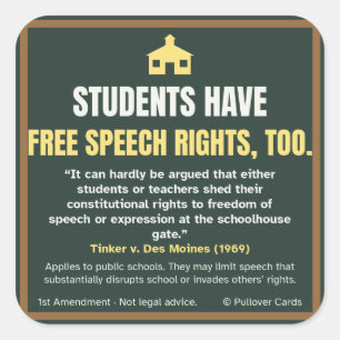Students Have Free Speech Rights Too Sticker