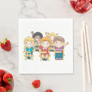 Students In Class Napkin