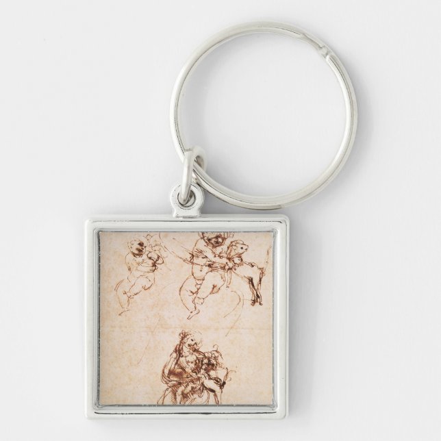 Studies for a Madonna with a Cat, c.1478-80 Key Ring (Front)