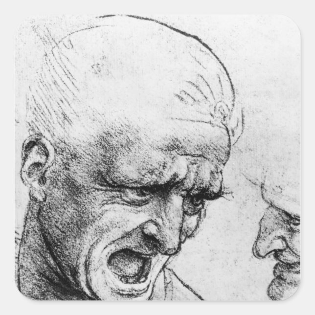 Studies for the heads of two soldiers square sticker (Front)