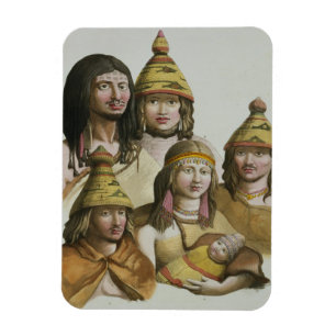 Studies of native Americans (colour litho) Magnet
