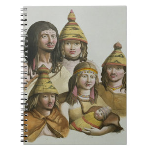 Studies of native Americans (colour litho) Notebook